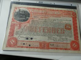 USA 1899, Eisenbahnaktie Baltimore and Ohio