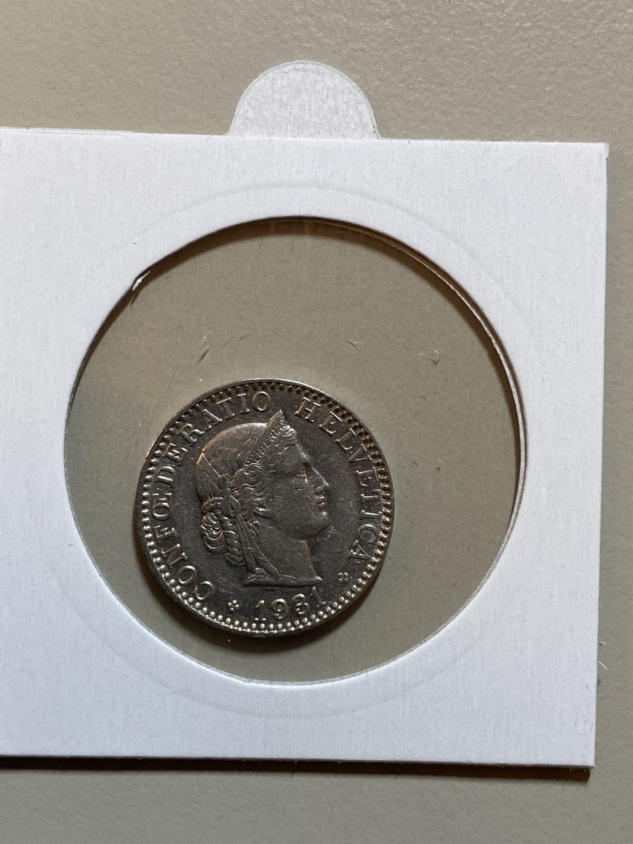 Alle Münzen: Suisse - 20 centimes - 1931 – Gebraucht aus Payerne von Mike1682 1