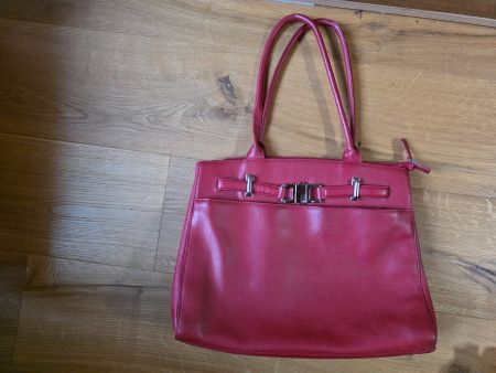 Vintage rote Leder Hand Tasche