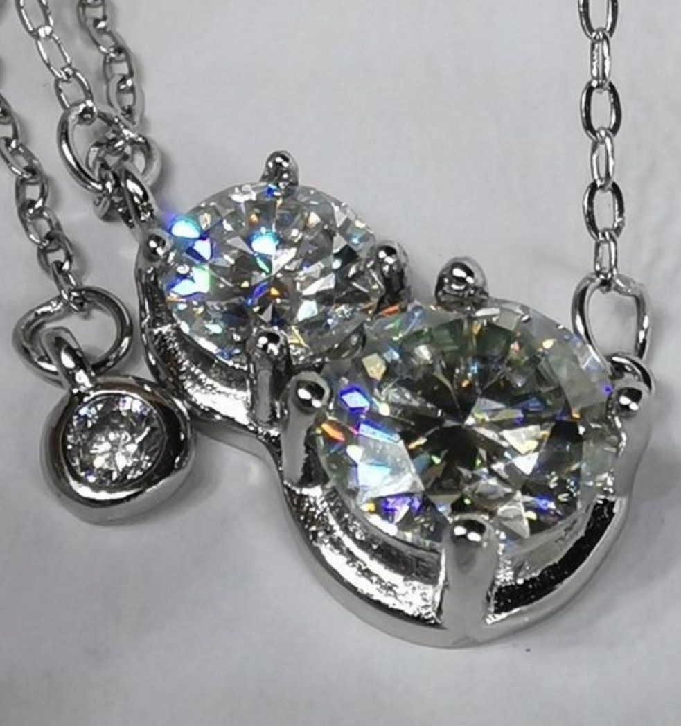 Catenine: Collier argent diamants de moissanite de 1,5 ct certifiés – Nuovo e nell'imballaggio originale da Reconvilier venduto da Tsma67