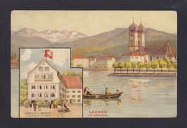 LACHEN, Gasthof zum Bären, Litho 1911