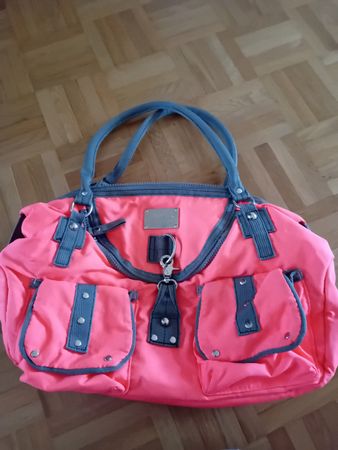 Handtasche Catwalk neonpink grau guter Zustand