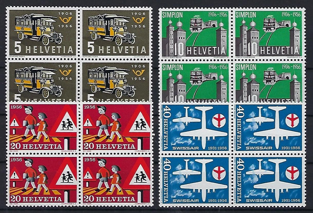 Tutti i francobolli: Werbemarken 1956 Viererblocks  postfrisch 14628 – Usato da Lunden venduto da Animus999
