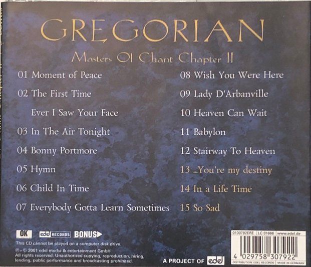 CDs: Gregorian - Masters of Chant Chapter II – D'occasion à Grüningen par azulverde 1
