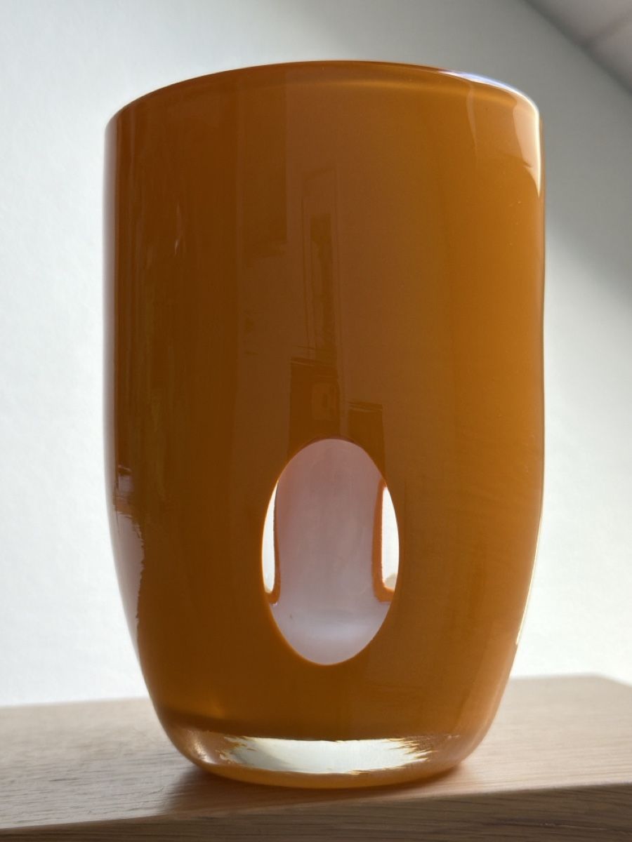 Vasi & Recipienti: Glasvase Orange mit klaren Einschlüssen. – Usato da Biberist venduto da Momo33 1