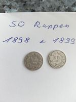 50 Rappen 1898 und 1899 2 Stueck