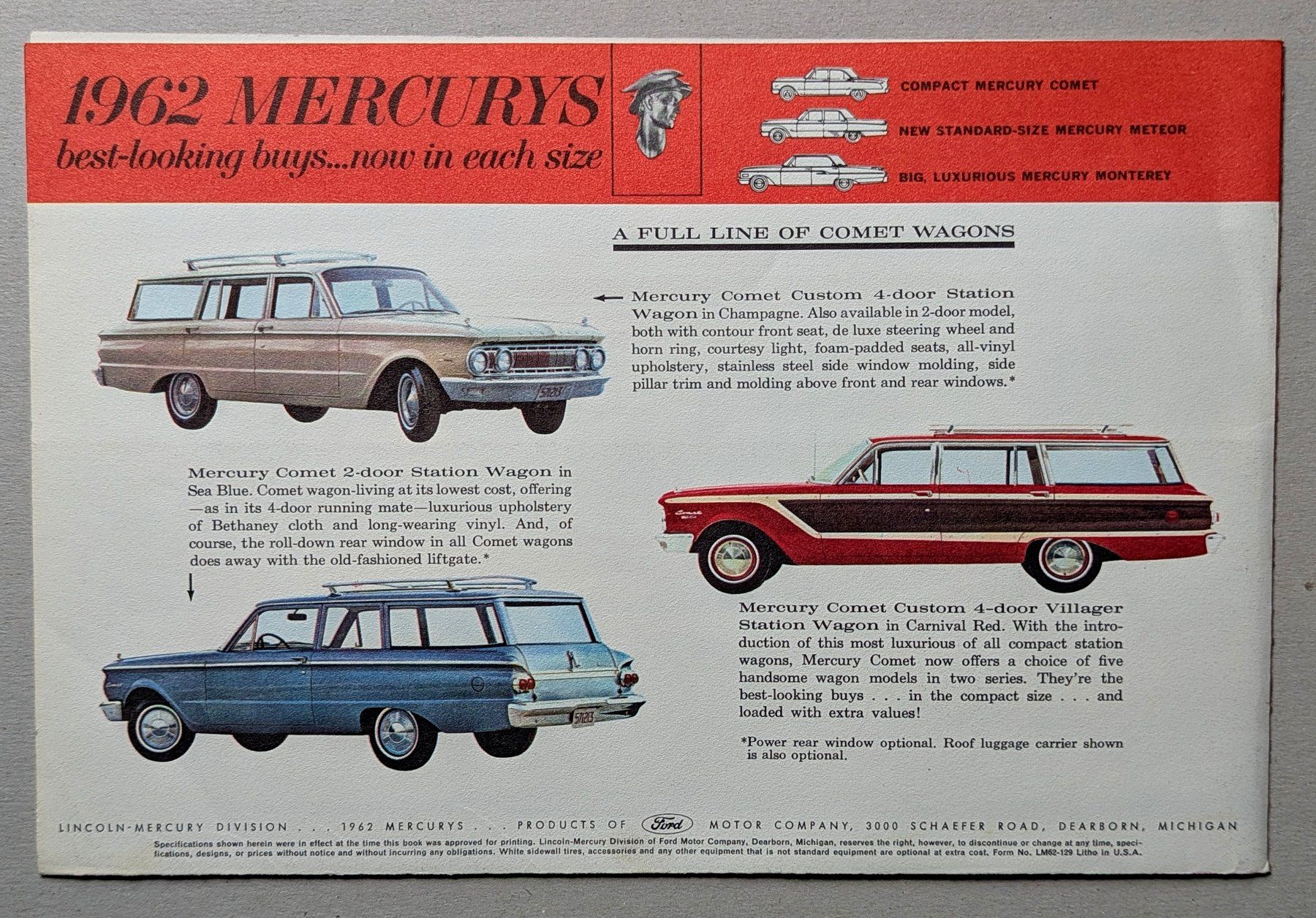 Mercury Documenti: Faltprospekt "Mercury COMET / VILLAGER / Station Wagon – Nuovo (secondo la descrizione) da Olten venduto da VanishingPoint.71 3