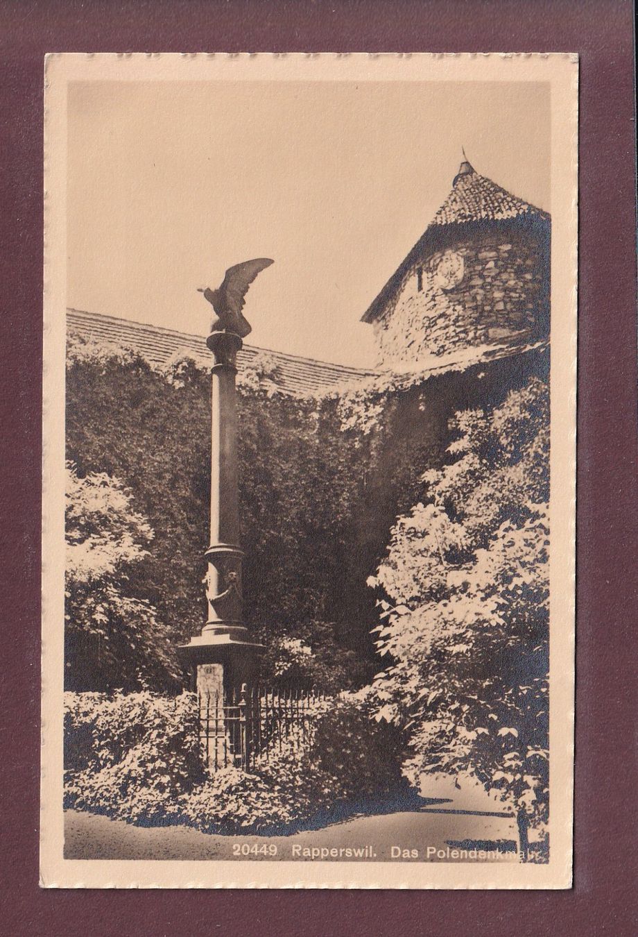 Ansichtskarten: RAPPERSWIL - Polendenkmal – Gebraucht aus Pully von nicecards
