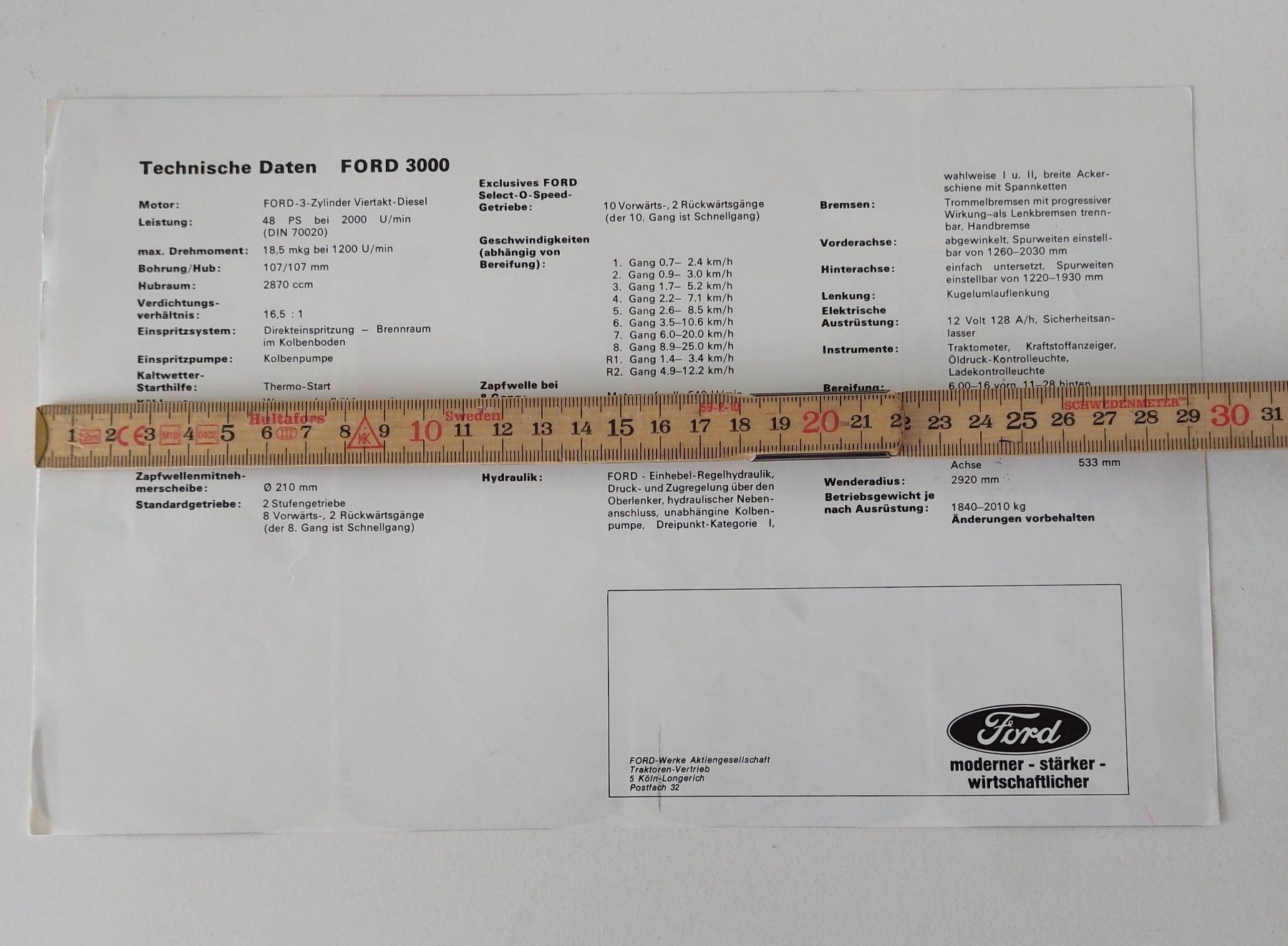 Ford Documenti: Prospekt Traktor Ford 3000 tracteur Ford – Usato da Schenkon venduto da Elbarto007 1
