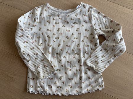 Okaïdi Langarmshirt Mädchen Gr. 104 weiss mit Blümchen