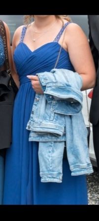 Elegantes blaues Abendkleid Grösse 40