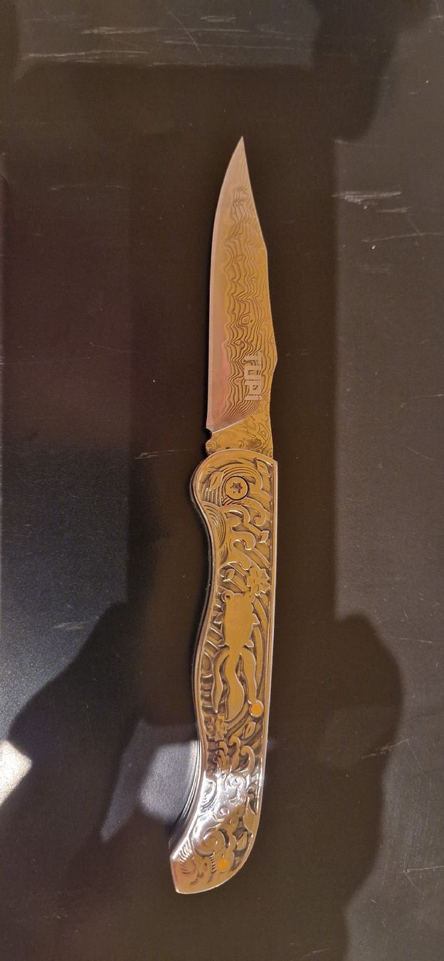 Taschenmesser: Damast folder knife – Neu (gemäss Beschreibung) aus Burgdorf von maj_swz8 2