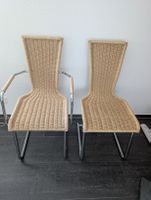 6 Freischwinger-Stühle im Vintage-Look (2x mit Armlehnen, 4x