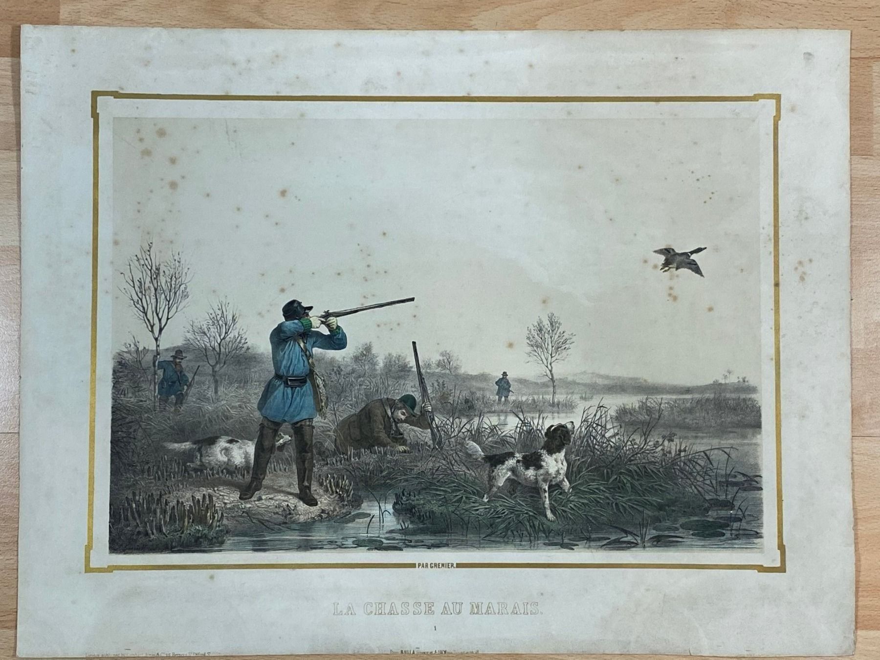 Grafica & Litografie: Grenier - Chasse au Marais Jagd Litho – Usato da Vaduz venduto da Unikate-Markt