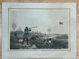 Grenier - Chasse au Marais Jagd Litho