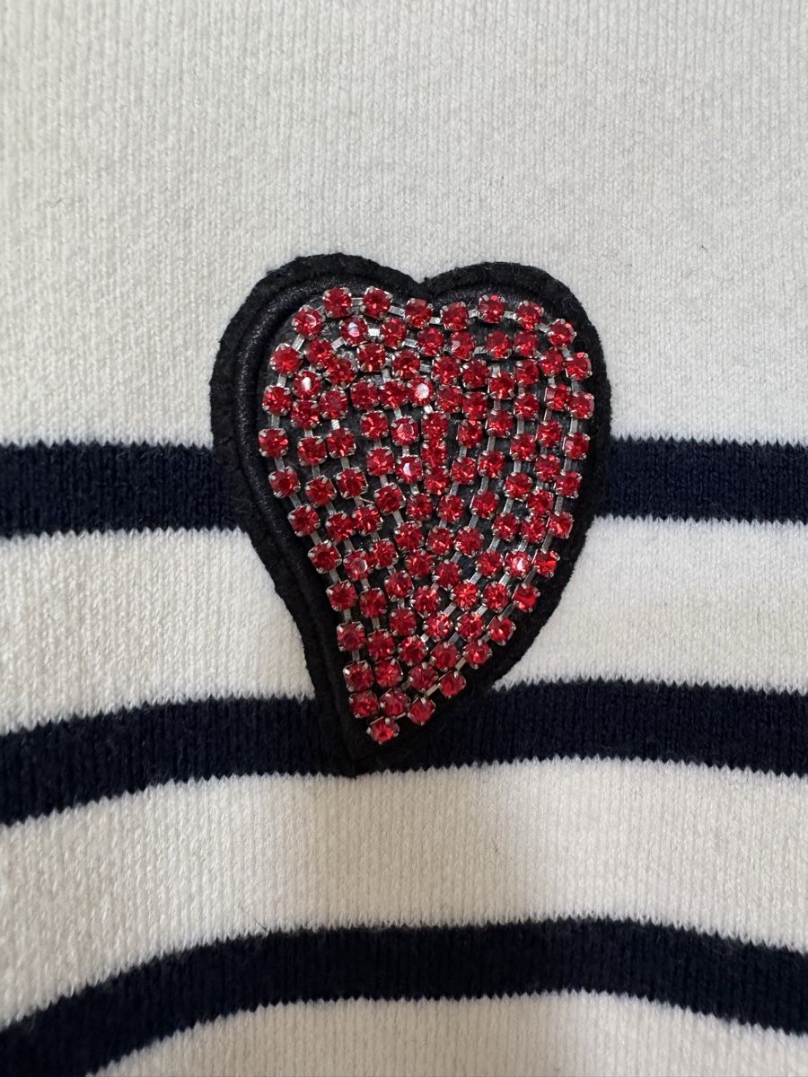 Maje Pullover & Sweatshirts: Maje Wollpullover mit Strass-Herz, Gr. 1 – Neu (gemäss Beschreibung) aus Basel von mot_2r9g 4