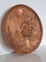 Holzschnitzerei France Relief Bild3D Störche Agrar Land 22cm