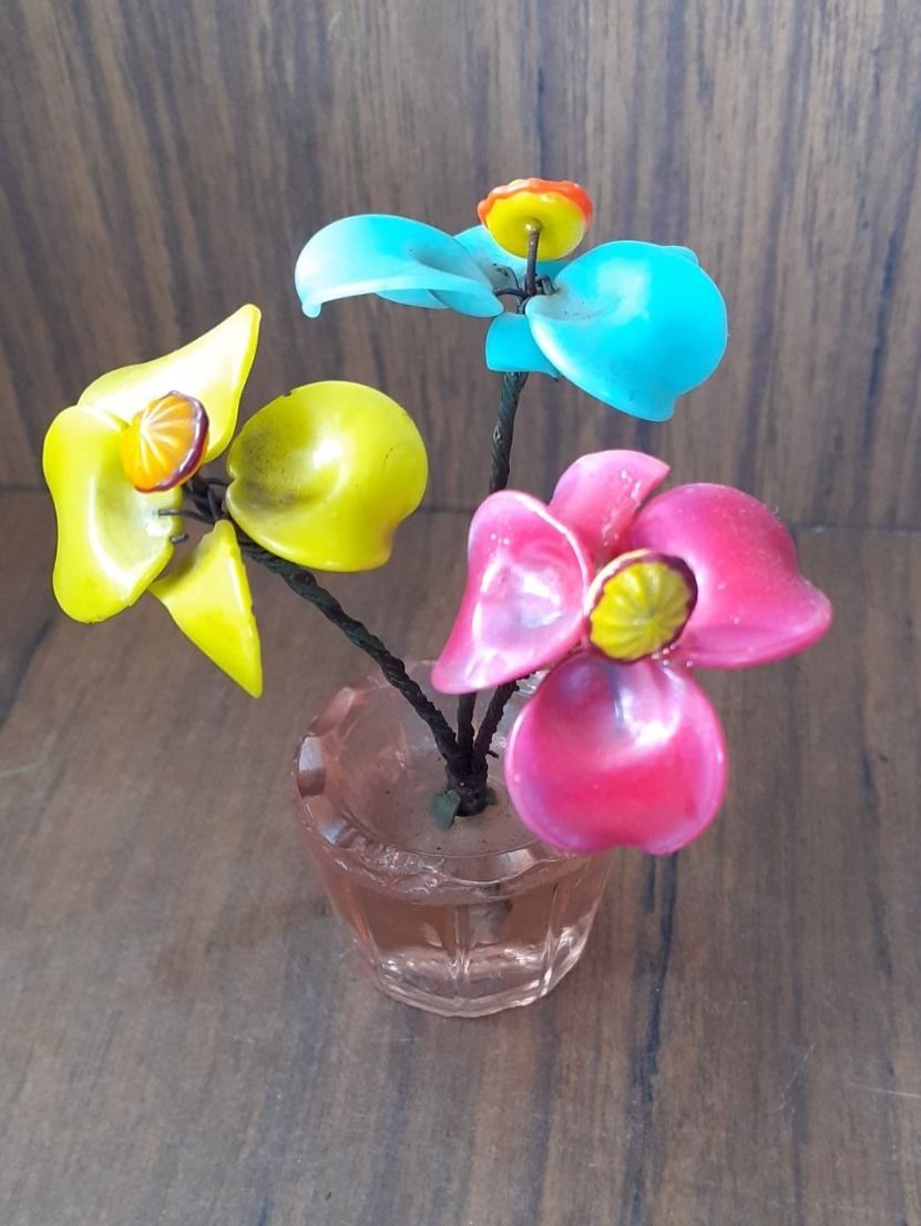 Statuette: Glasblumen Strauss antik – Usato da Mörschwil venduto da antiksalon 1