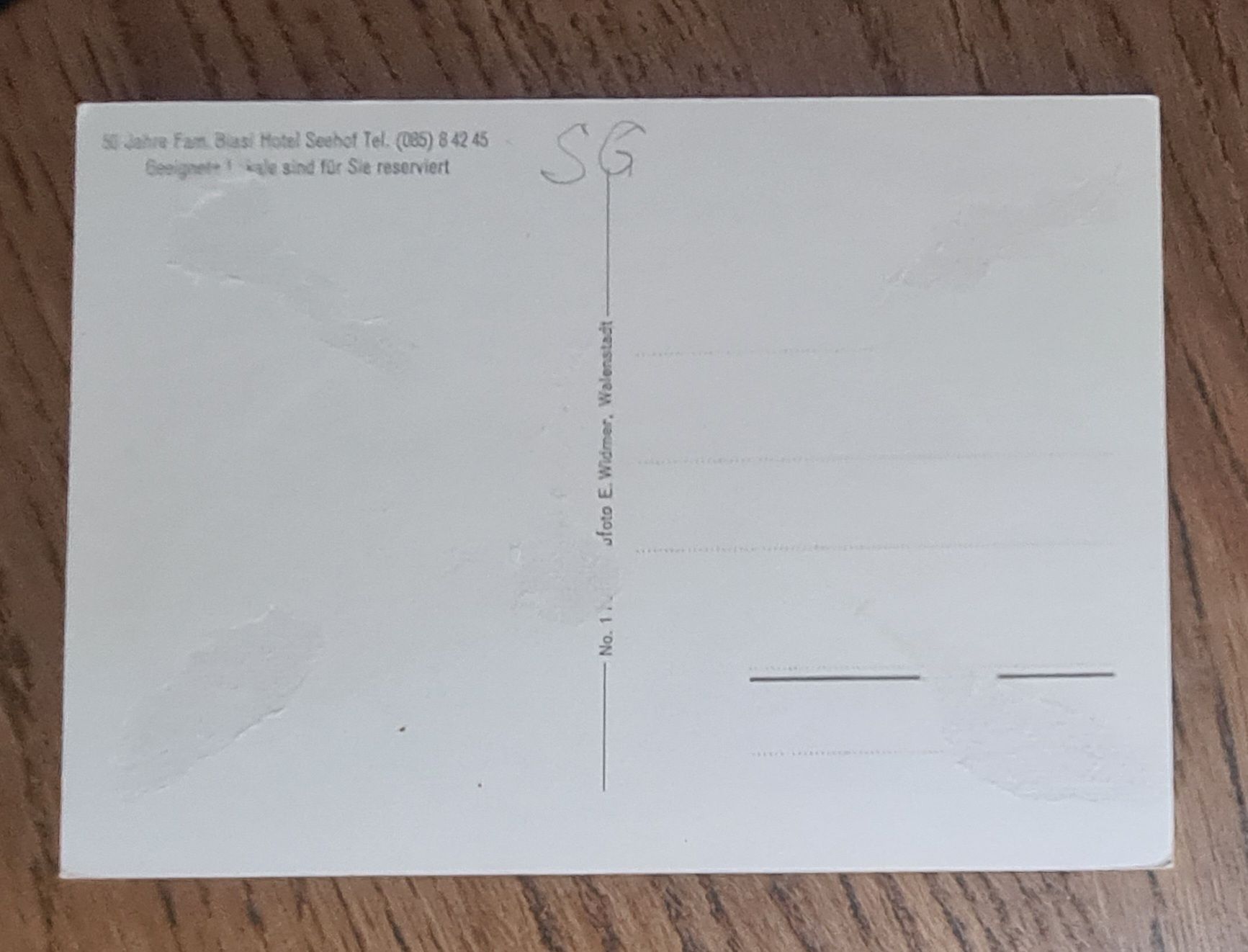 Cartoline postali: Hotel Seehof in Walenstadt – Usato da Ebikon venduto da Donar50 2
