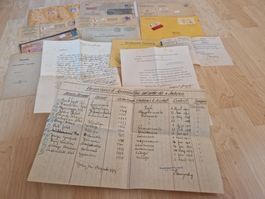 Ansammlung alter Ganzsachen und Dokumente, ab 1.-