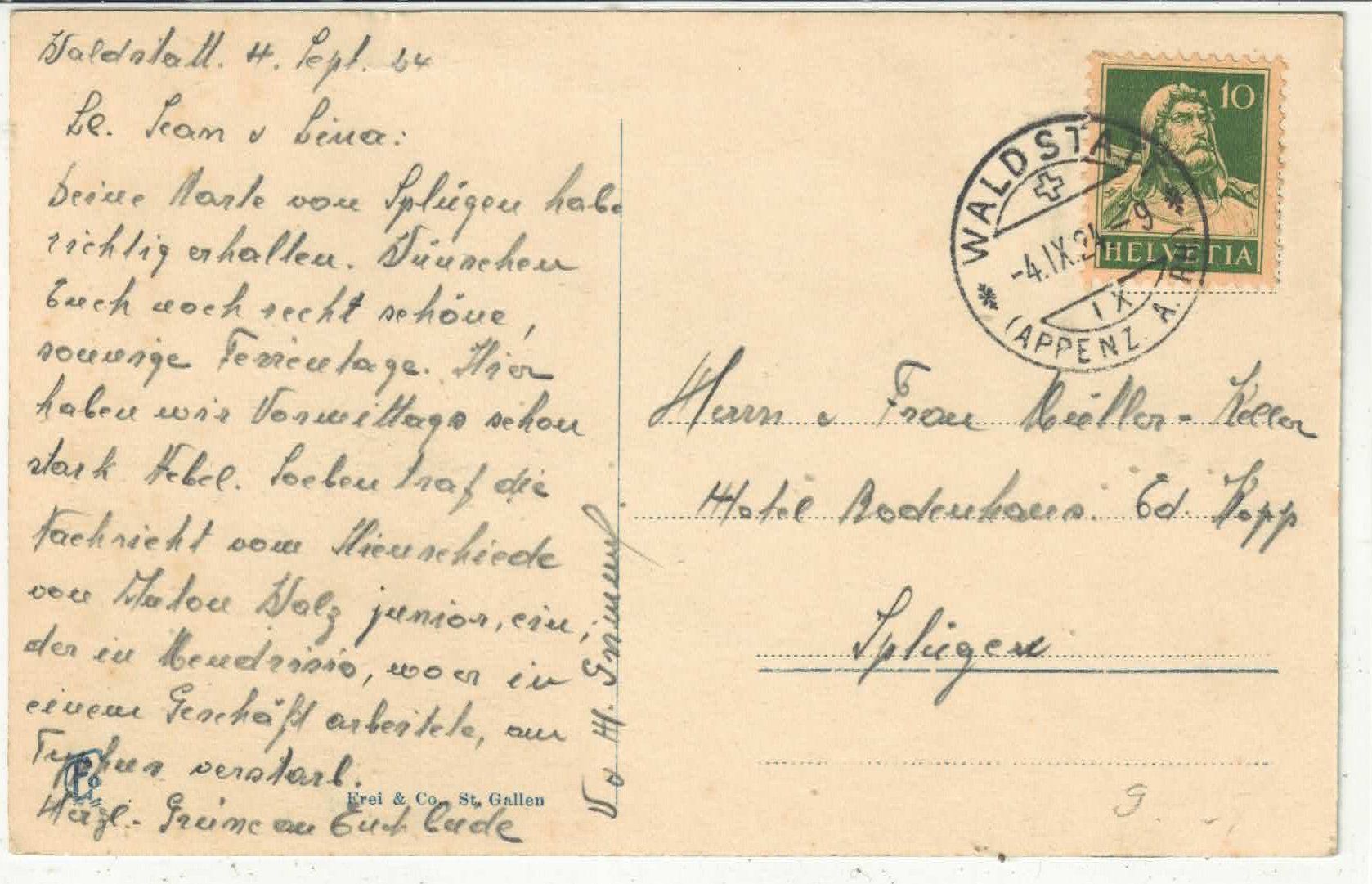 Cartes postales: Waldstatt - Kurhaus Bad "Säntisblick" – D'occasion à Ettingen par Kartenplanet 1