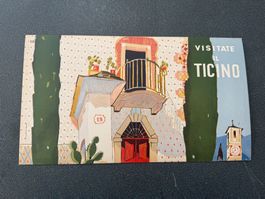 Stupendo Manifesto vintage Visitate il Ticino Tessin no2