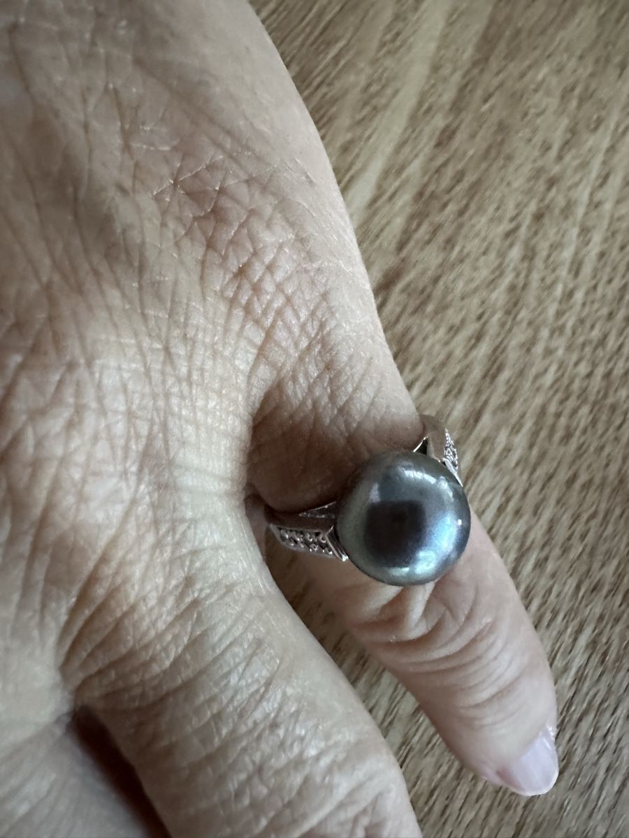 Anelli: Silberring mit Perle und Diamantensplitter – Usato da Herbriggen venduto da Sehrazade 1