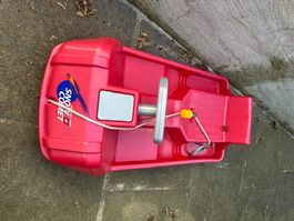 Roter Kinderbob "Snow Comet", Lenkschlitten, für Wintersp...