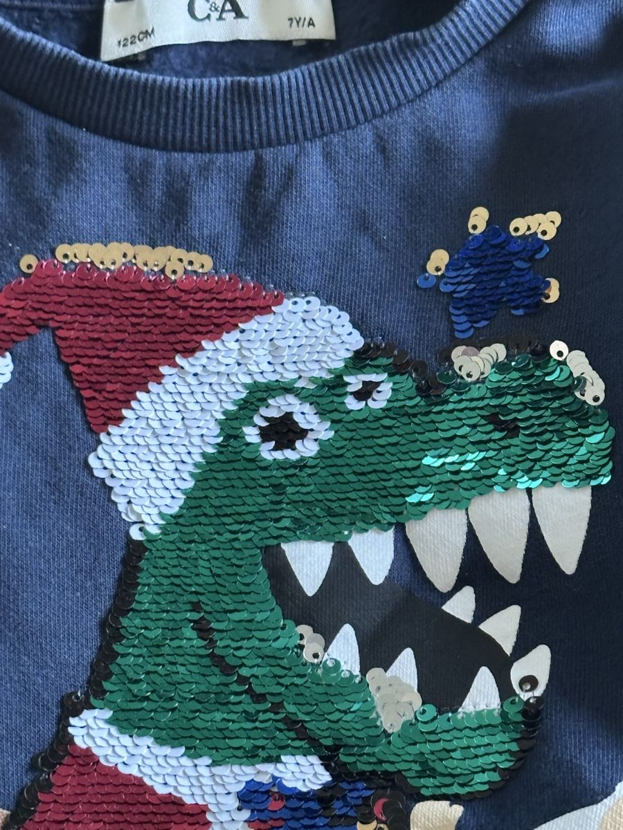 C&A Maglioni & Felpe: Winter Pullover, C&A, Gr. 122, Weihnachten, Dino, Top! – Usato da Esslingen venduto da mar_78x2 2