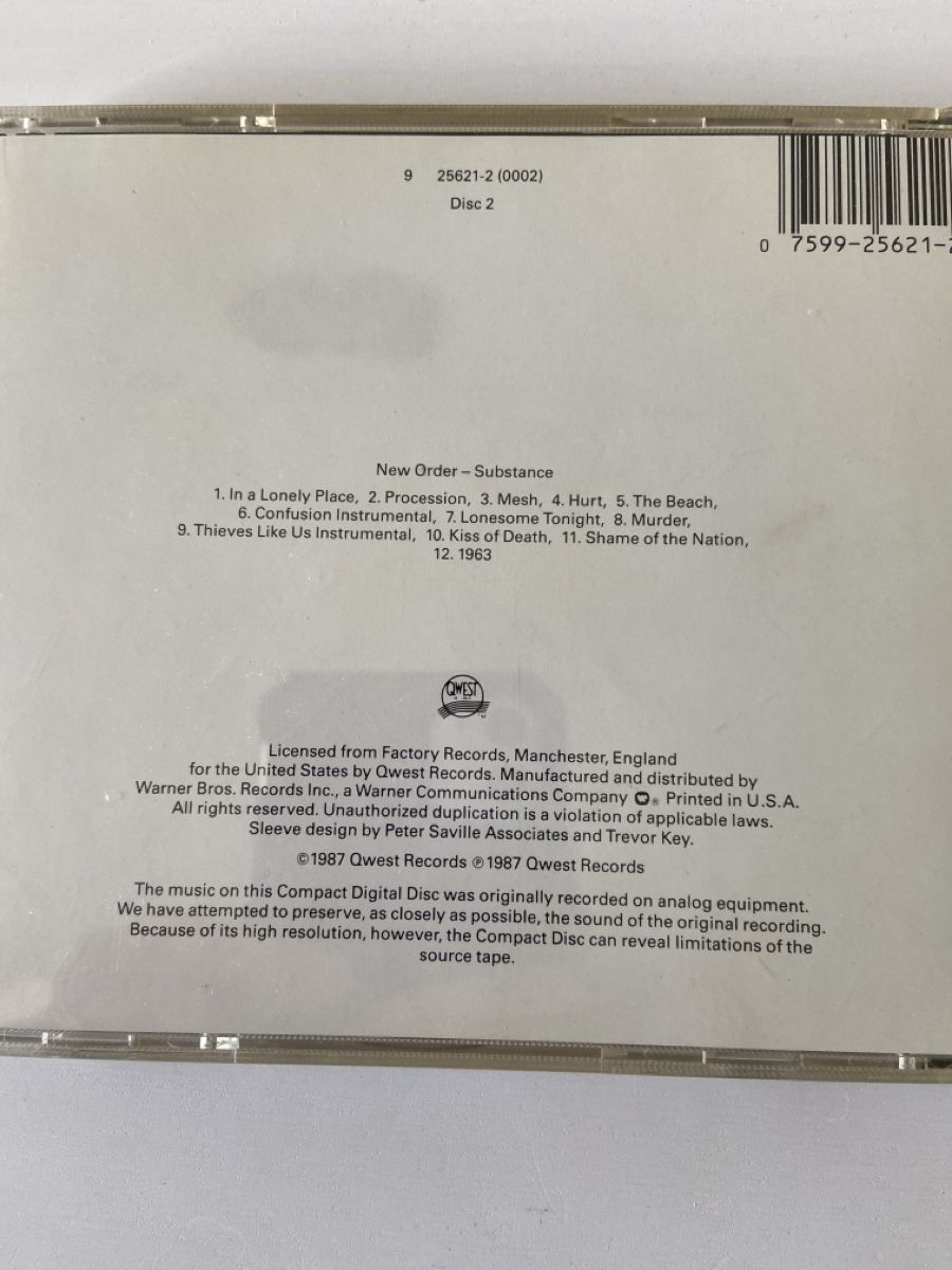CDs: New Order Substance 1987 CD Disc 2 – D'occasion à Gossau SG par shnizzle 1