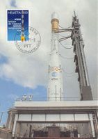 Trägerrakete ARIANE Maximumkarte Stempel Phila Genf 6.9.79