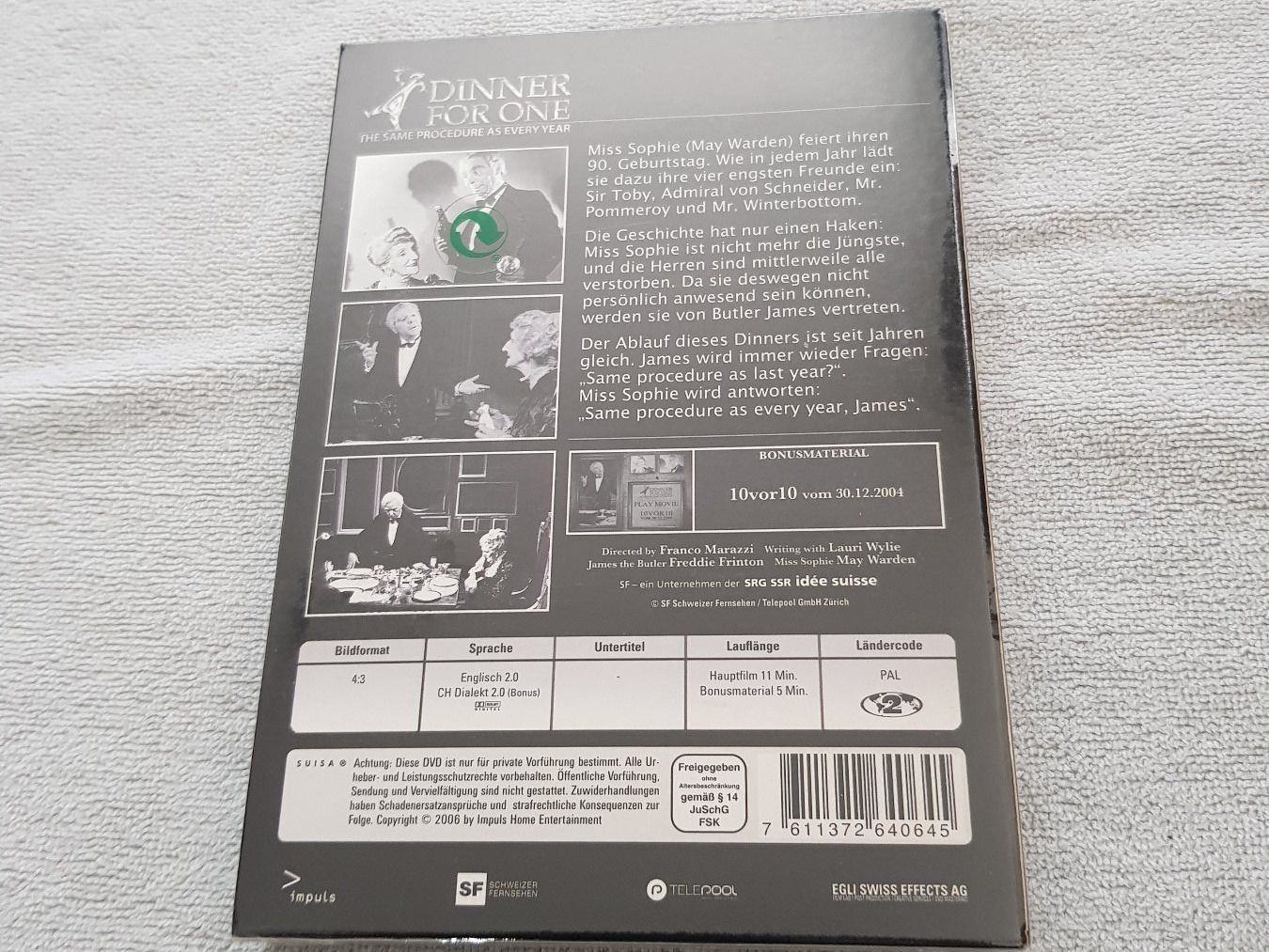Tutti i DVDs: Dinner for One (DVD) – Nuovo e nell'imballaggio originale da Liestal venduto da tonic 1