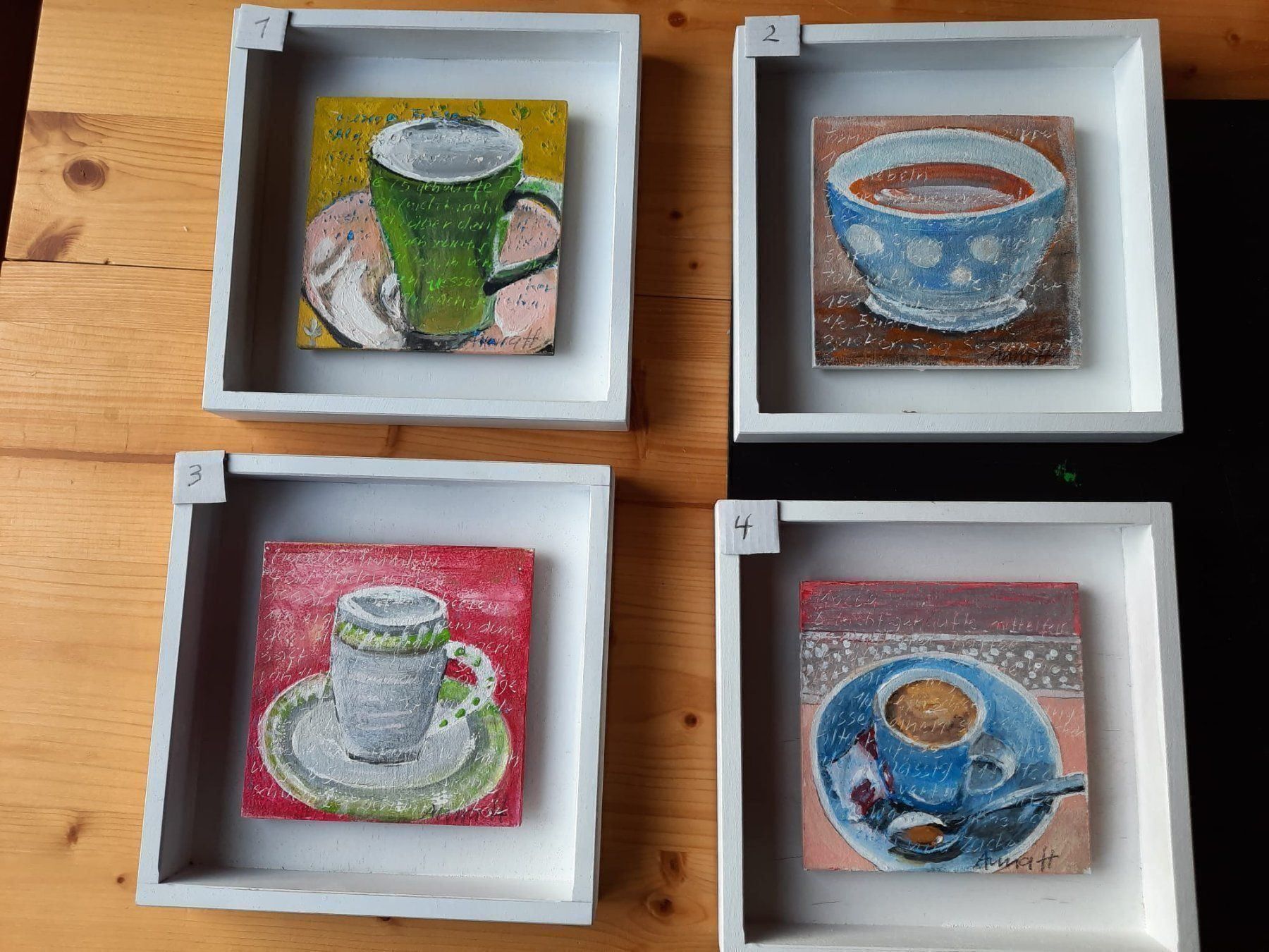 Poster & Bilder: 12 handgemalte Bilder als Serie Kaffee – Neu (gemäss Beschreibung) aus Berneck von Hansi_Muenz 1