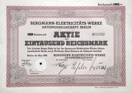 Bergmann-Elektricitäts-Werke AG, Berlin - 1938