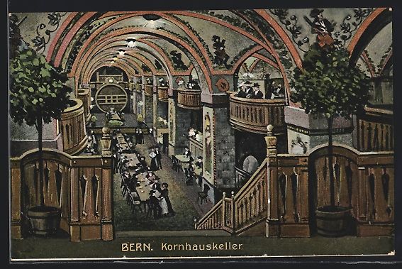 Ansichtskarten: Bern, Gasthaus Kornhauskeller, Innenansi – Gebraucht aus Berlin von bartko-reher