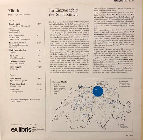 Vinyles: Schweizer Mundart - Zürich – D'occasion à Grüningen par azulmarron 1