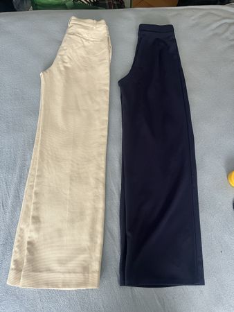 2x Damen Hosen beige & marineblau