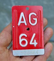 Velonummer AG von 1964 - Aargau