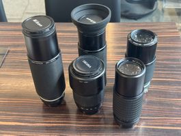 Alte Kamera Objektive Bundle
