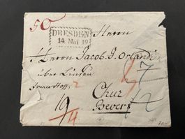 1819 Umschlag von Dresden - Bevers mit Siegel