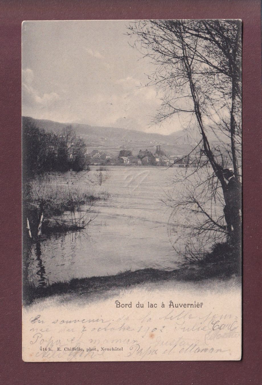 Cartoline postali: AUVERNIER - Bord du lac - 1902 – Usato da Pully venduto da nicecards