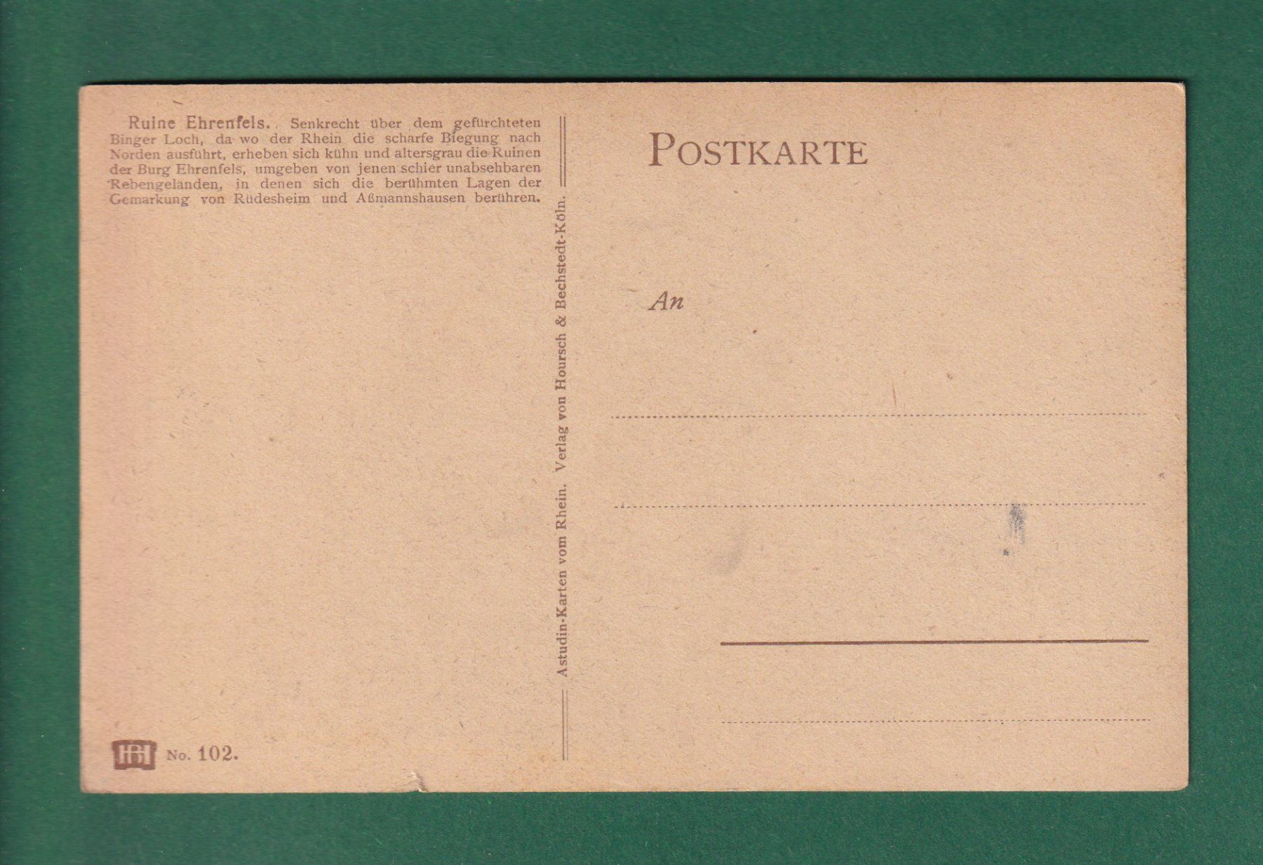 Cartes postales: RUINE EHRENFELS – D'occasion à Pully par nicecards-shop 1