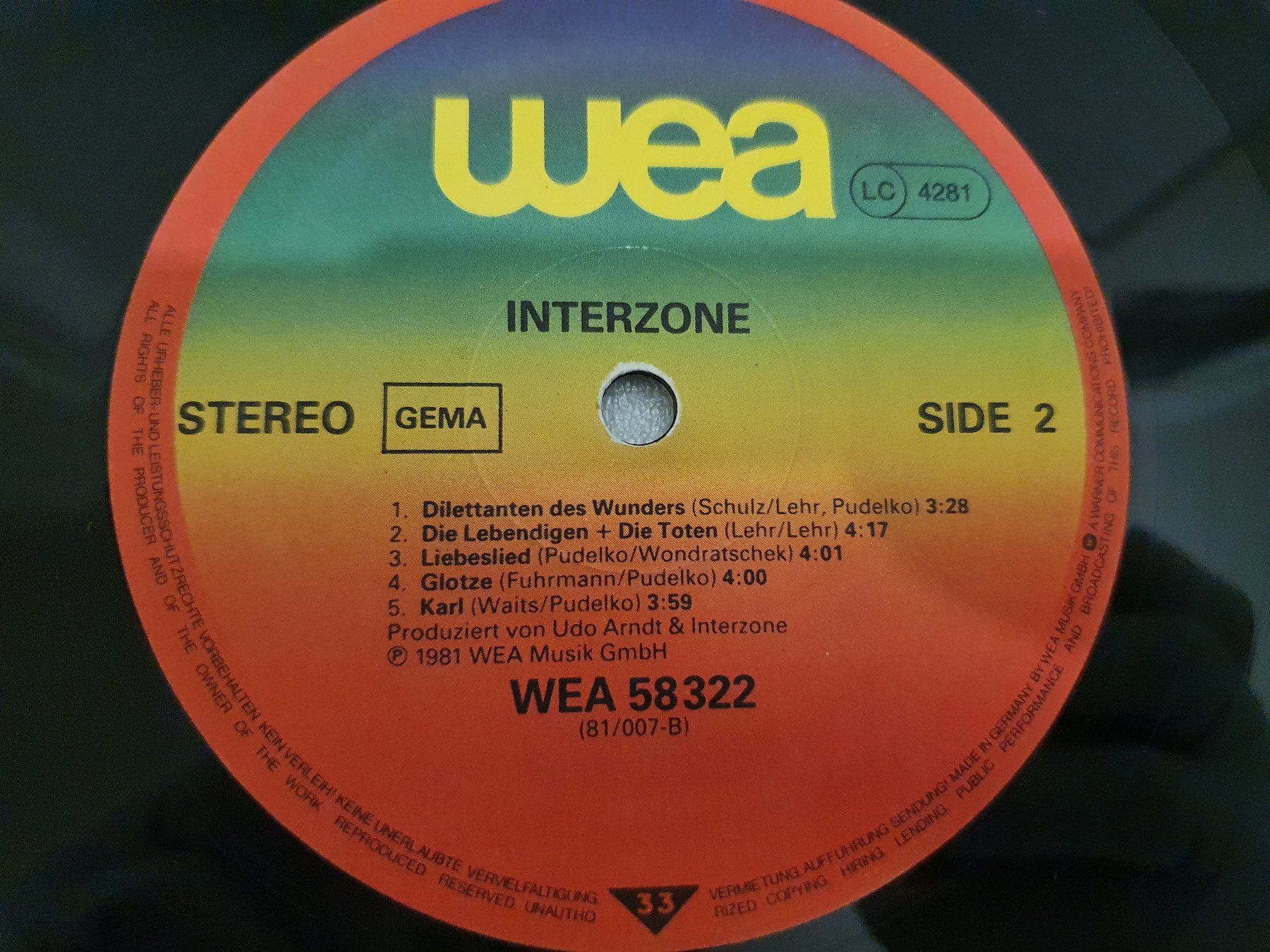 Dischi in vinile: Interzone – Interzone – Usato da Uster venduto da Vinyl-Leidenschaft 7