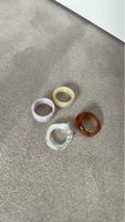 4 Ringe transparent pastellfarbig neu