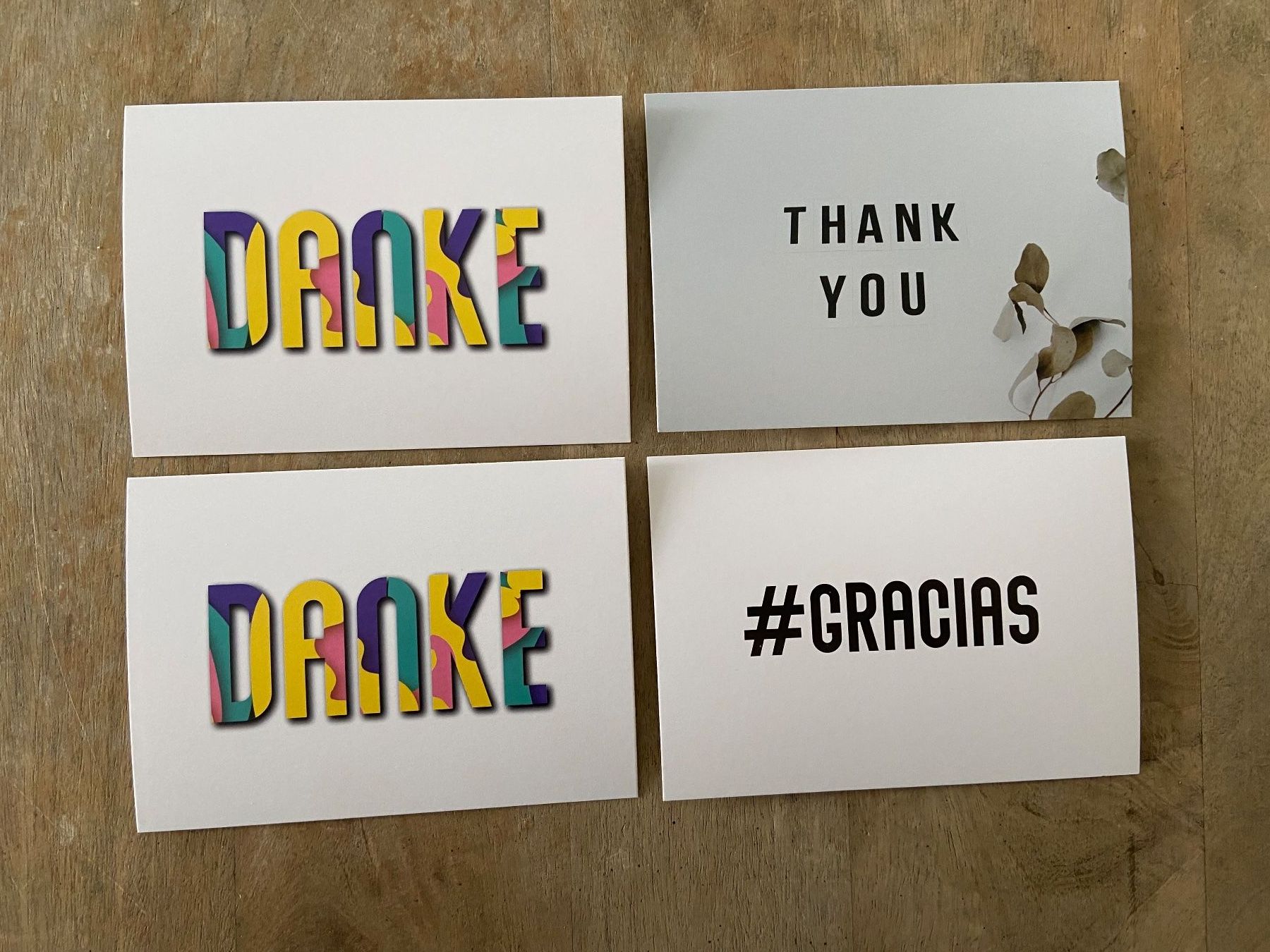 Ansichtskarten: 4 Postkarten OfficeTree Danke Dankeskarten – Gebraucht aus Luzern von waterfront1