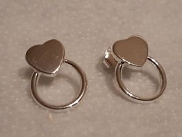 Ohrstecker Sterling Silber 925 Herz Kreis