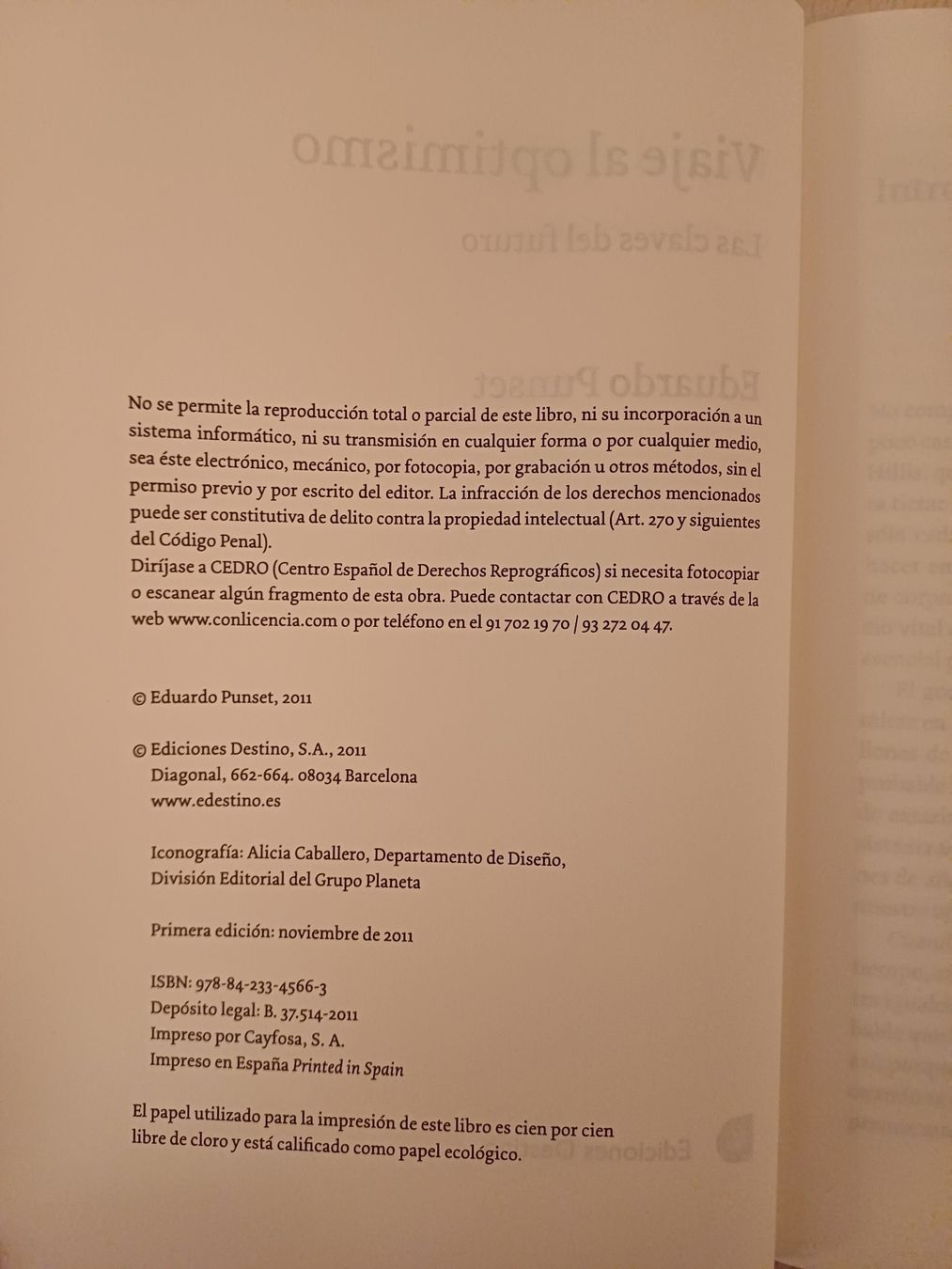 Libri: Buch - Eduardo Punset -"Viaje al Optimismo"- in Spanisch – Usato da Würenlos venduto da JRP_71 3