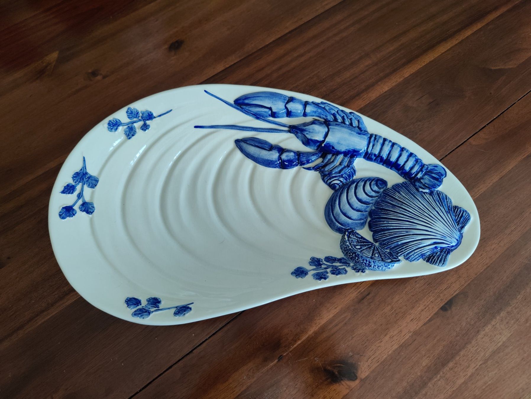 Piatti di portata: Seafood Lobster Shellfish Platter Italy Majolica Ceramic – Usato da Geneve venduto da readycat