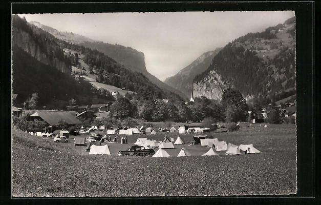 Cartoline postali: Lauterbrunnen, Campingplatz mit Bergen – Usato da Berlin venduto da bartko-reher