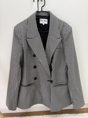 NA-KD Blazer kariert, Gr. 34, schwarz/weiss, Top Zustand!